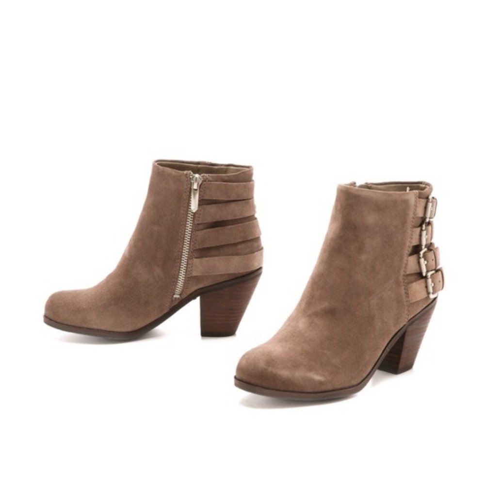 Sam Edelman Suede Booties, Wood Heel